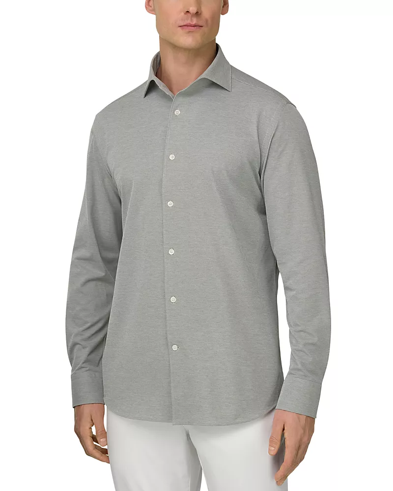Boggi Milano Regular Fit Japanese Jersey Shirt