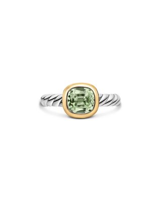  DY Mercer&reg; Color Stone Ring in Sterling Silver with 18K Yellow Gold and Prasiolite, 7mm