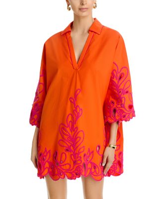 Paisley Bloom Embr Arcia Kaftan Dress