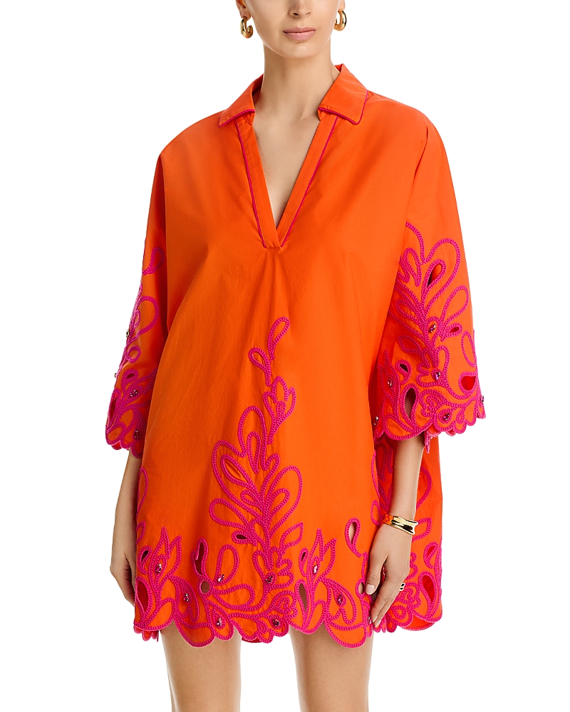 Cinq a Sept Paisley Bloom Embr Arcia Kaftan Dress