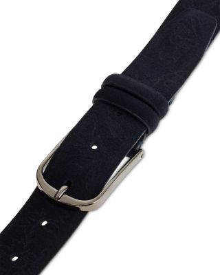 Men's Flower Print Suede Belt