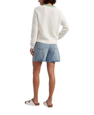  Women's Cotton Snoopy Crochet Peekabo Cardigan