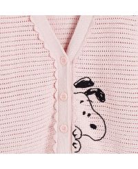  Women's Cotton Snoopy Crochet Peekabo Cardigan
