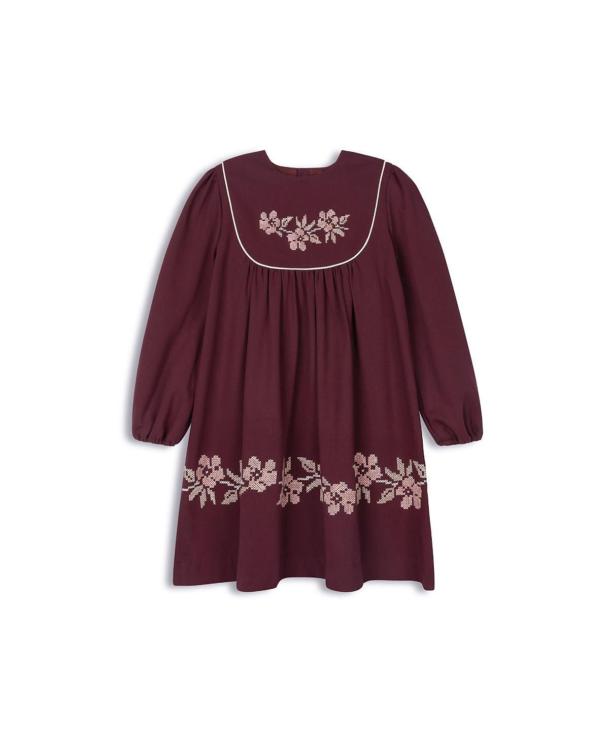 Ely's & Co. Girls' Stitch Embroidered Wool Collection Dress- Little Kid, Big Kid