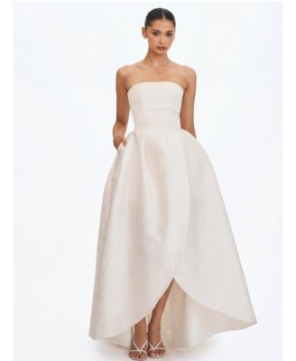  Tomika Jacquard Dipped Hem Wedding Gown