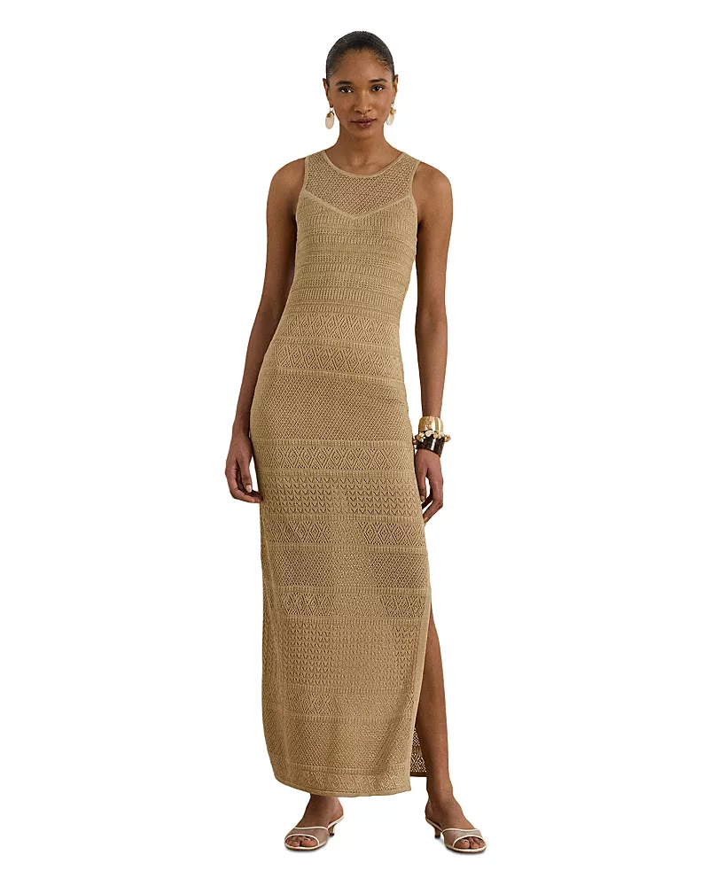 Lauren Ralph Lauren Pointelle Knit Sleeveless Gown