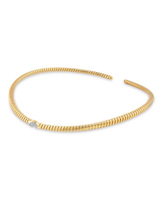18K Yellow Gold Trisolina Pav&eacute; Diamond Collar Necklace