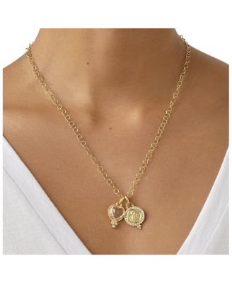 18K Gold 10mm Angel Pendant with Diamond Pav&eacute; 