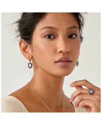 18K Yellow Gold Color Theory Multi-Gemstone & Diamond Drop Earrings