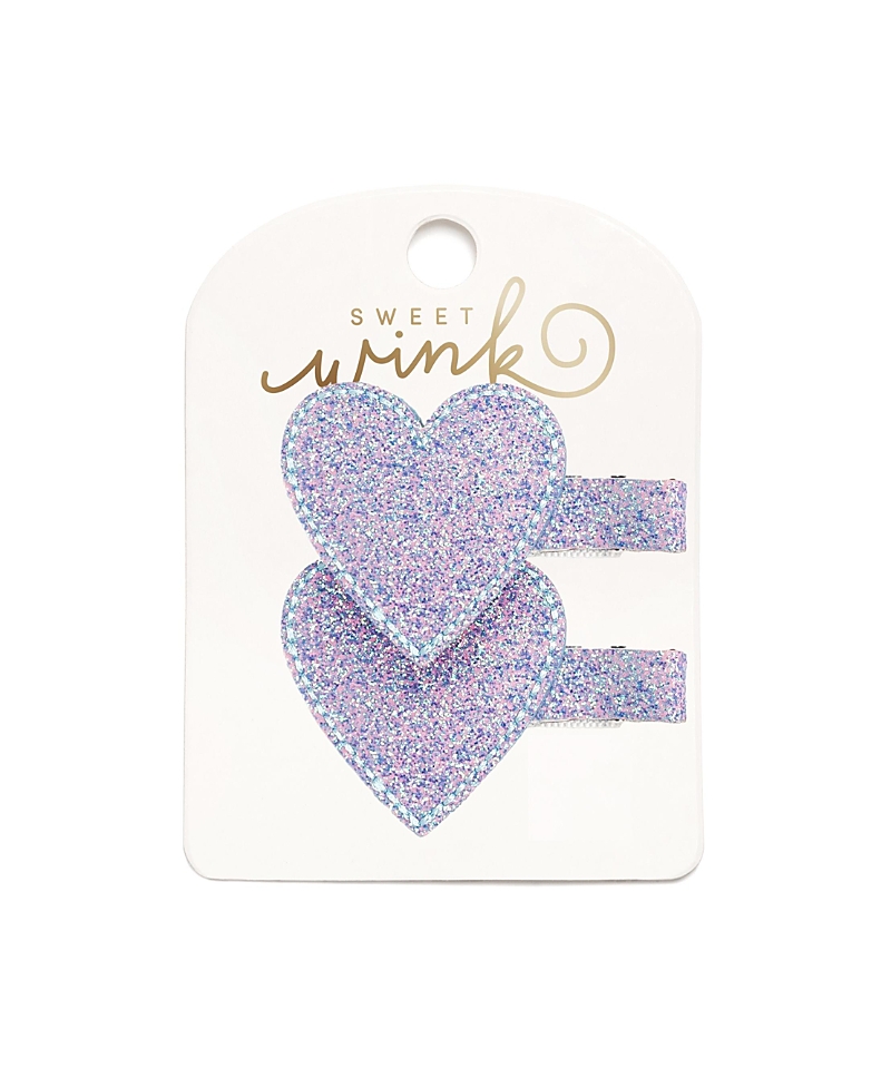 Sweet Wink Girls' Blue Heart Clip Set - Little Kid, Big Kid