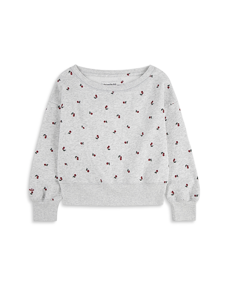 abercrombie kids Girls' Printed Off-the-Shoulder Sweatshirt - Little Kid, Big Kid