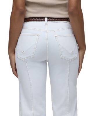 Rosie Pintucked Cuffed Wide Leg Jeans in White