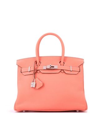 Birkin 30 Handbag Pink Clemence with Palladium Hardware