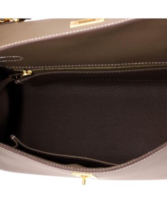Kelly 25 Handbag Grey Epsom with Gold Hardware