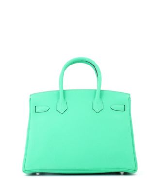 Birkin 30 Handbag Green Togo with Palladium Hardware