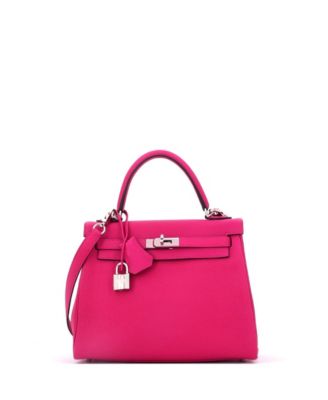 Kelly 25 Handbag Pink Togo with Palladium Hardware