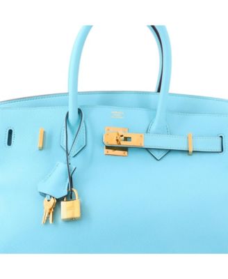 Birkin 30 Handbag Blue Epsom with Gold Hardware