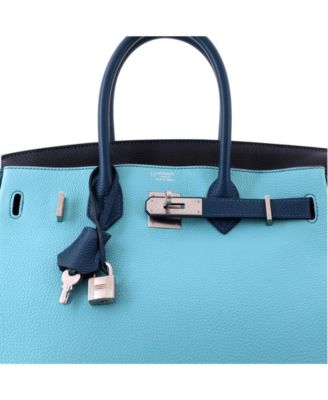 Birkin 30 Handbag Tricolor Togo with Brushed Palladium Hardware
