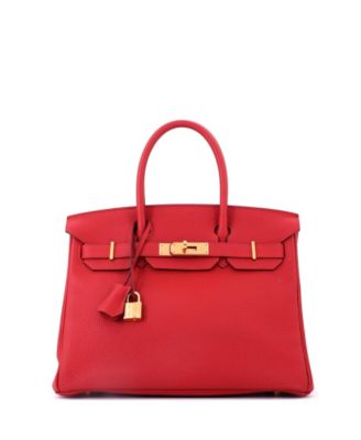 Birkin 30 Handbag Red Togo with Gold Hardware