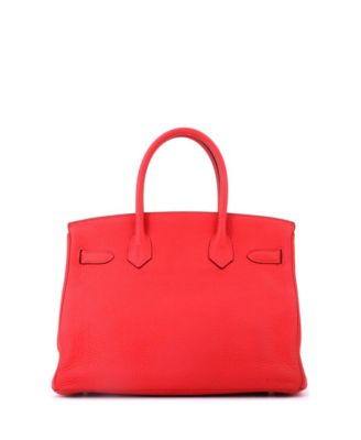 Birkin 30 Handbag Red Clemence with Gold Hardware