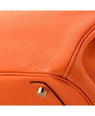 Birkin 30 Handbag Orange Clemence with Gold Hardware