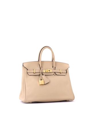 Birkin 25 Handbag Light Swift with Gold Hardware