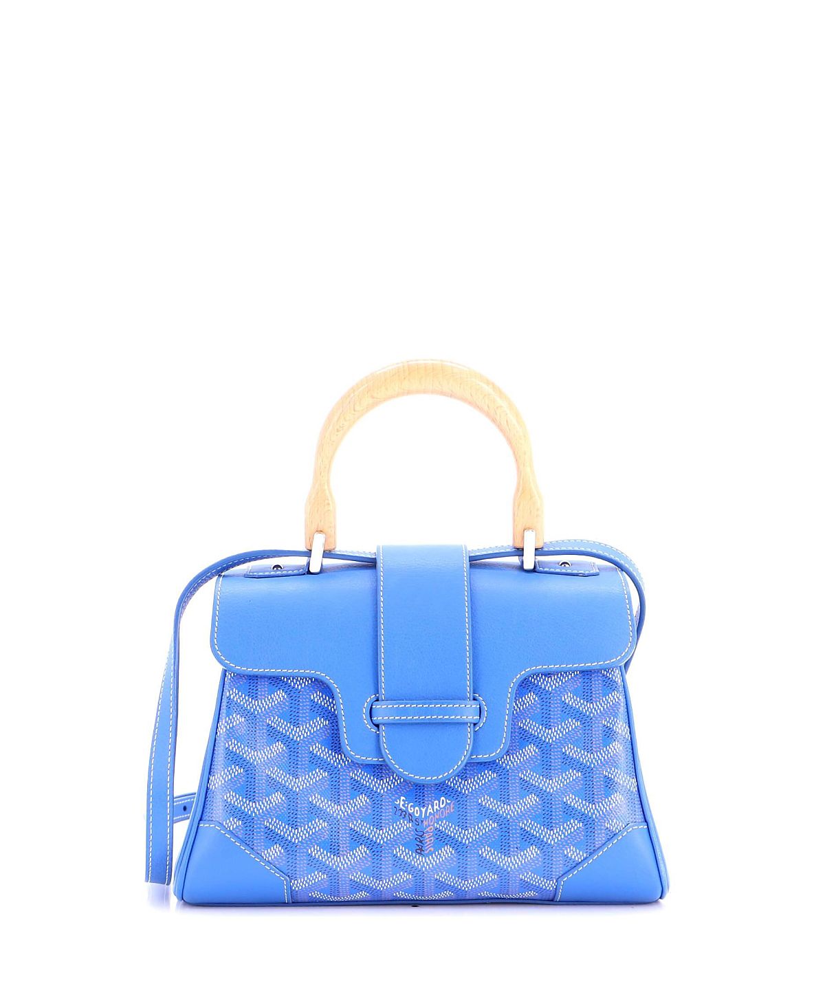 Pre-Owned Goyard Mini Saigon Top Handle Bag Coated Canvas with Leather