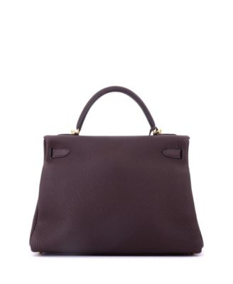 Kelly 32 Handbag Brown Togo with Gold Hardware