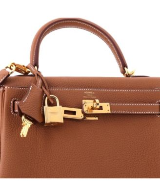 Kelly 25 Handbag Brown Togo with Gold Hardware