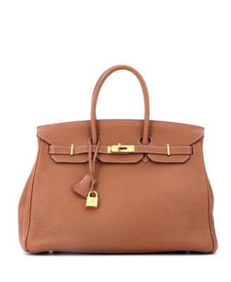 Birkin 35 Handbag Brown Togo with Gold Hardware