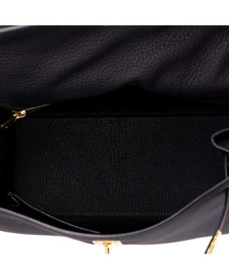 Kelly 25 Handbag Black Togo with Gold Hardware
