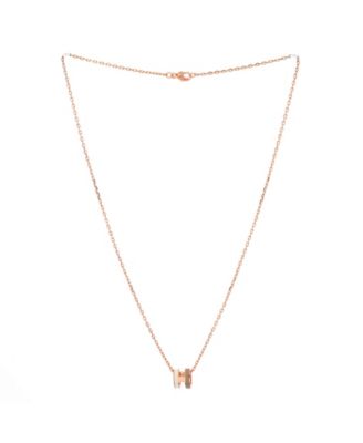 Mini Pop H Pendant Chain Necklace Metal and Enamel, 16"