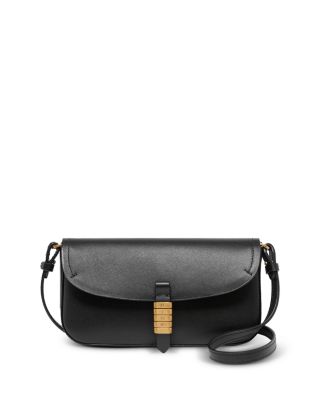 Flat Vitello Leather Saddle Bag 