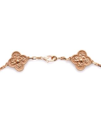  Vintage Alhambra 10 Motifs Necklace 18K Rose Gold, 17.25"