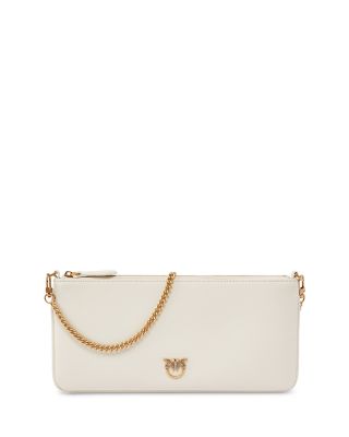 Flat Horizontal Vitello Leather Crossbody Clutch