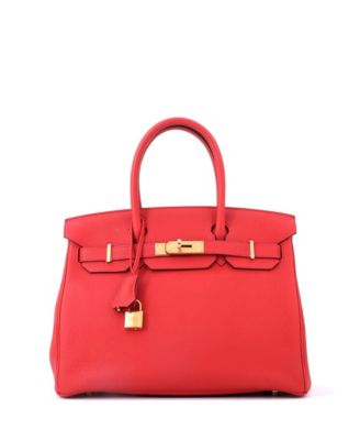 Birkin 30 Handbag Red Togo with Gold Hardware
