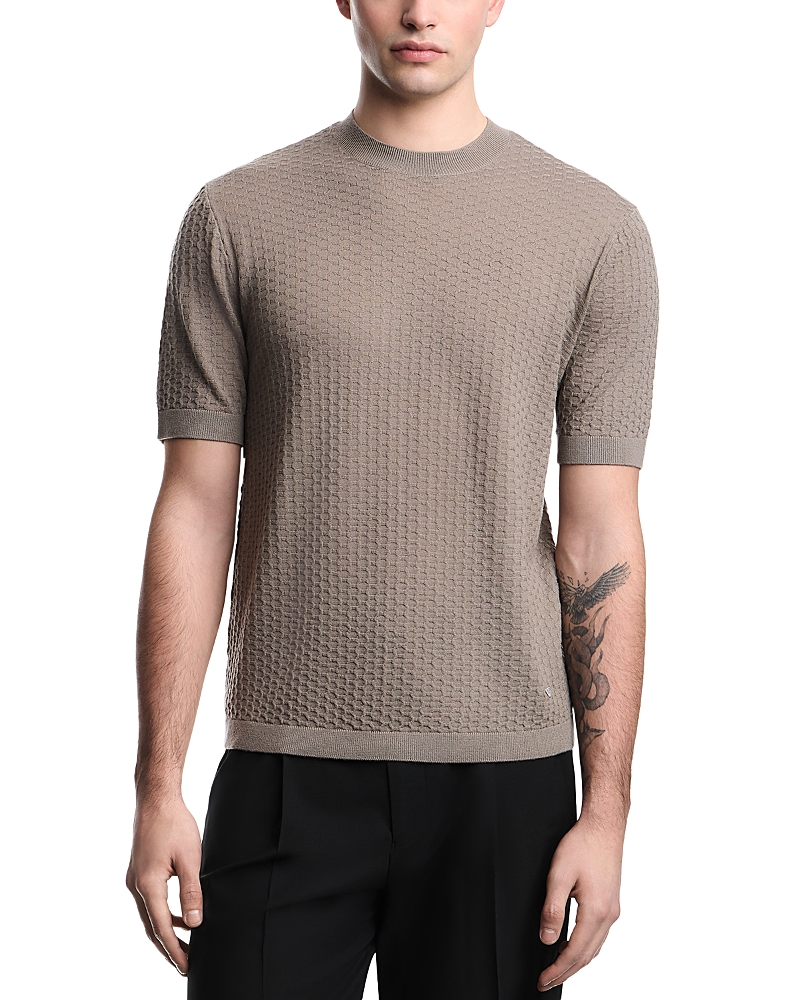Emporio Armani Honeycomb Wool Short Sleeve Sweater