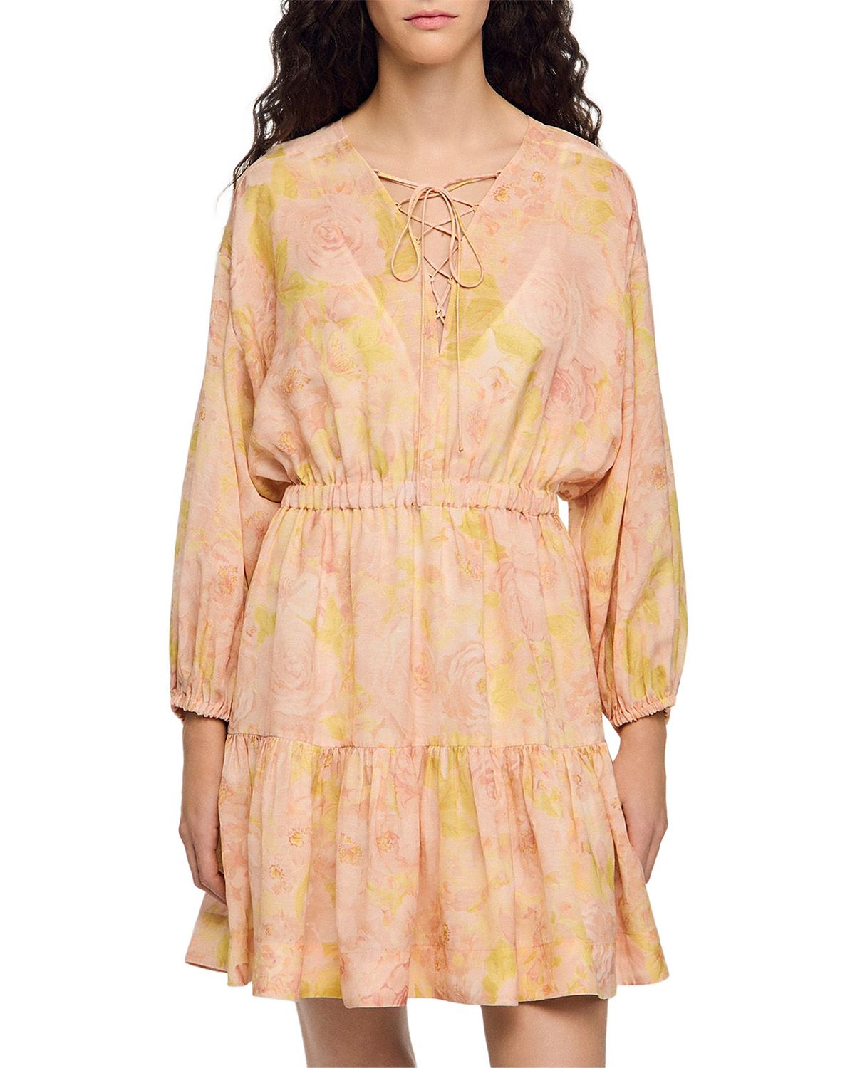 Sandro Flower Print Short Dress