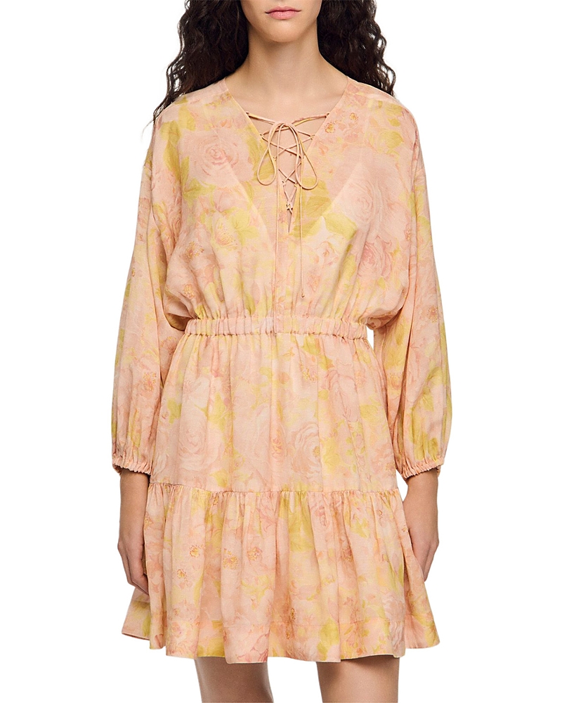 Sandro Flower Print Short Dress