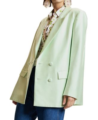  Silk Wool Double Breasted Blazer