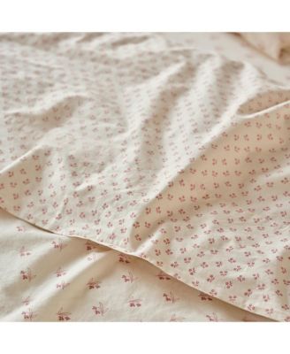 Martha Floral Cotton Flat Sheet