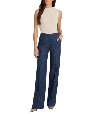Della Straight Leg Pants in Modern Donegal Fabric