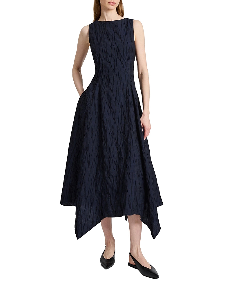 Santorelli Palma Sleeveless Midi Dress in Abstract Jacquard