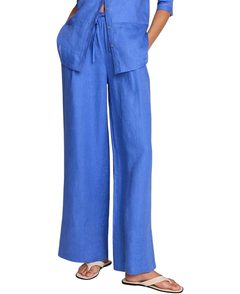 Mint Velvet Women's Linen Drawstring Wide Leg Trousers