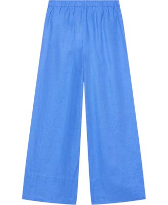 Women's Linen Drawstring Wide Leg Trousers