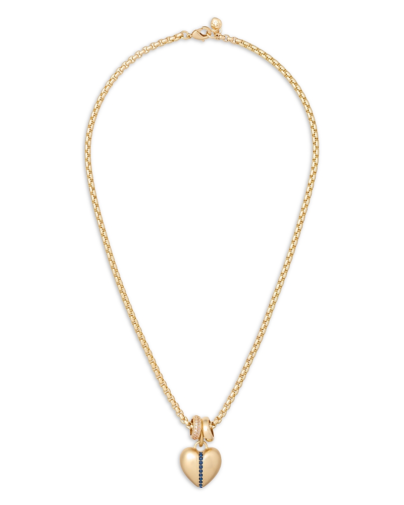 Roxanne Assoulin The Sapphire Stripe Mini Heart Pendant Necklace, 18