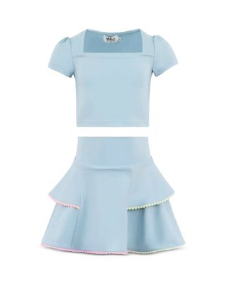 Girls' Baby Blue Soft Scuba Tennis Set - Little Kid, Big Kid