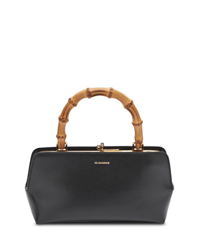 Jil Sander Goji Mini Leather Handbag in Black