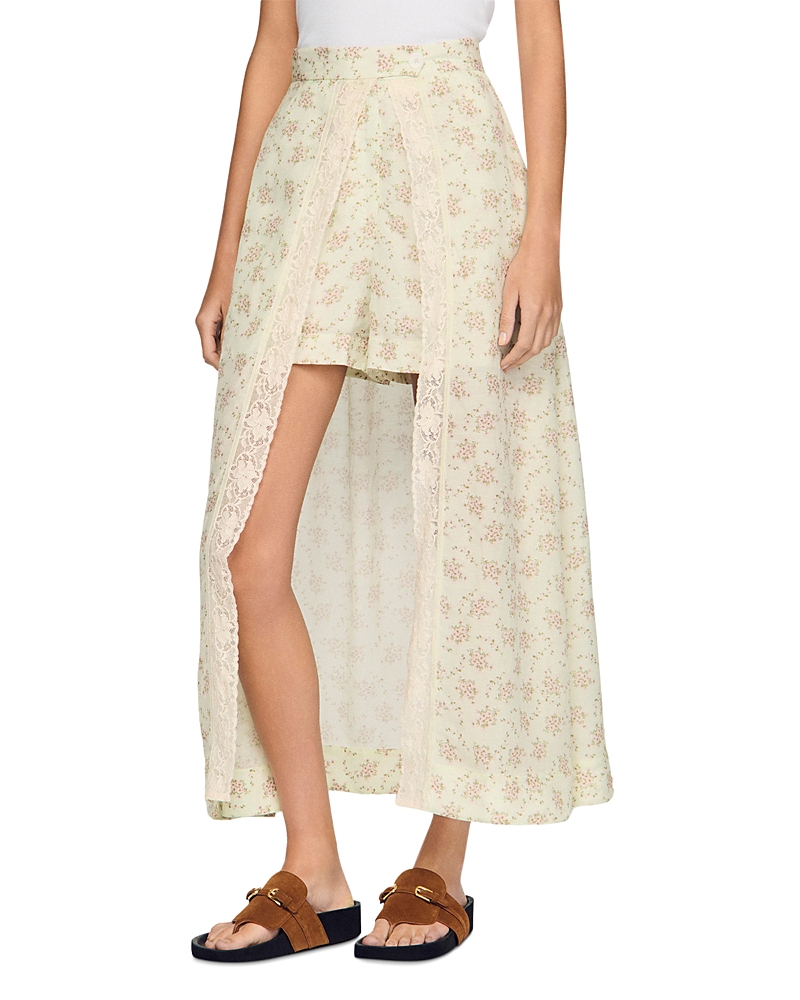 Sandro Avina Floral Print Maxi Skort
