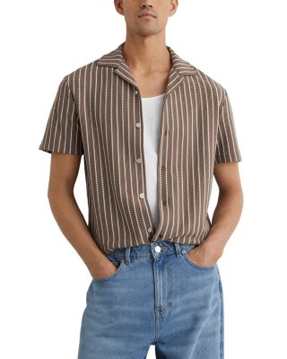 Percy Textured Stripe Cubano Shirt